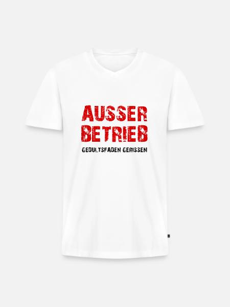 AUSSER BETRIEB - Männer Premium Bio T-Shirt mit V-Ausschnitt - Weiß