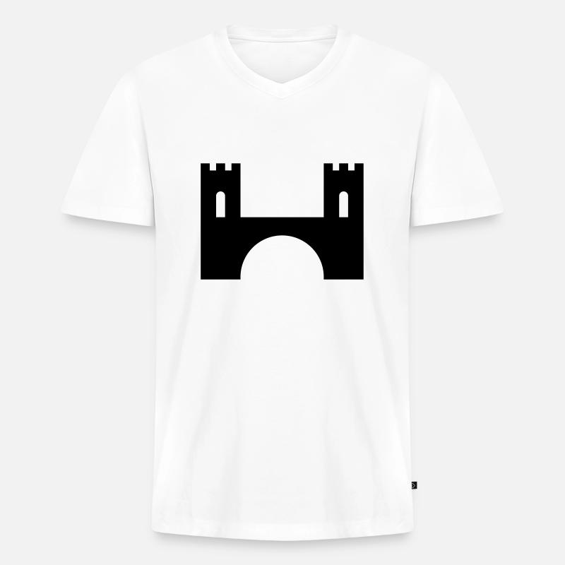 Brücke - Männer Premium Bio T-Shirt mit V-Ausschnitt - Weiß