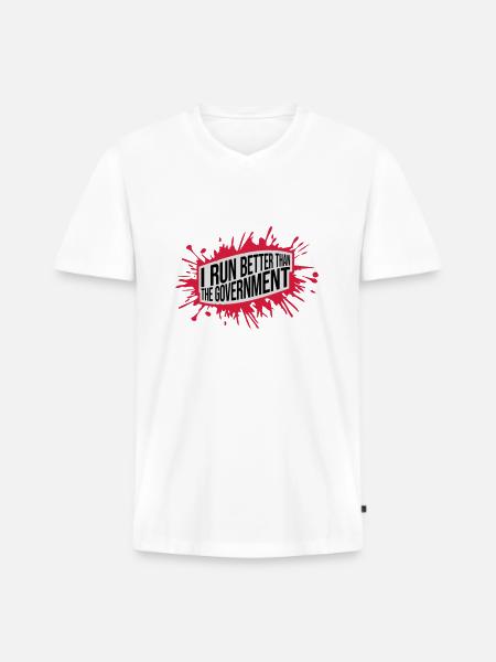 run better than government - Men's Premium Organic T-shirt with V-neck - white
