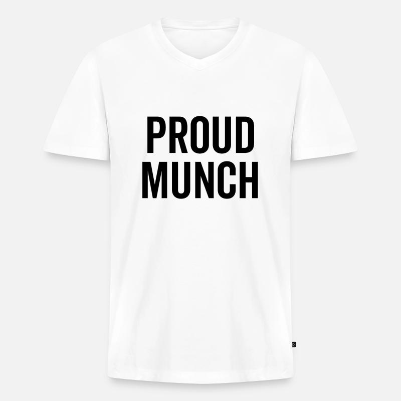 Stolzer Munch - Männer Premium Bio T-Shirt mit V-Ausschnitt - Weiß