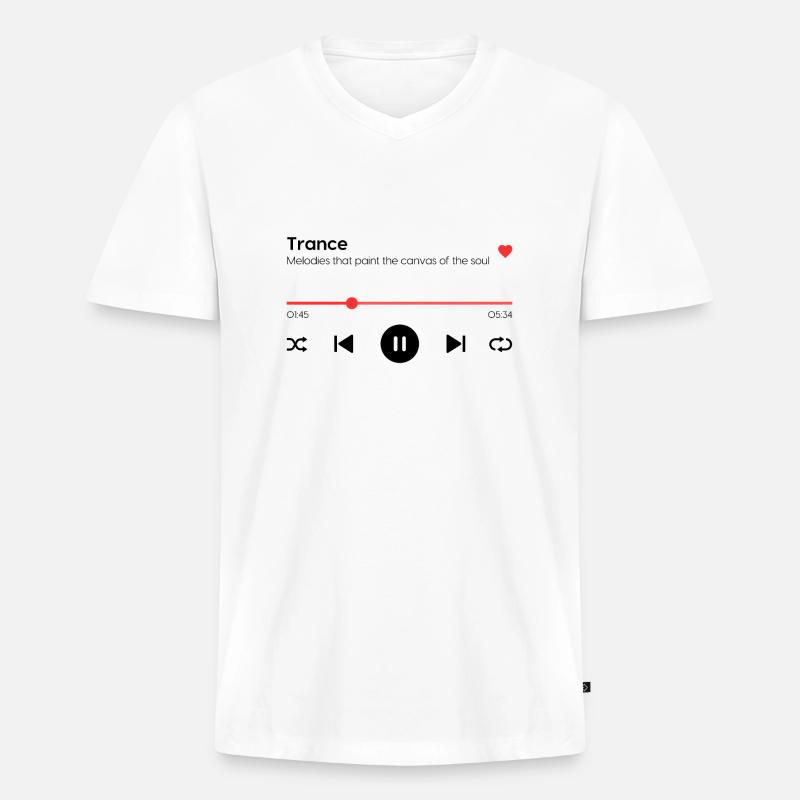 Trance - Männer Premium Bio T-Shirt mit V-Ausschnitt - Weiß