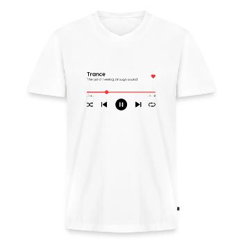 Trance - Men's Premium Organic T-shirt with V-neck - white - Front - Nico (187cm)