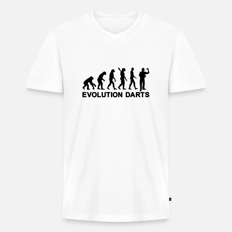 Evolution Darts - Männer Premium Bio T-Shirt mit V-Ausschnitt - Weiß