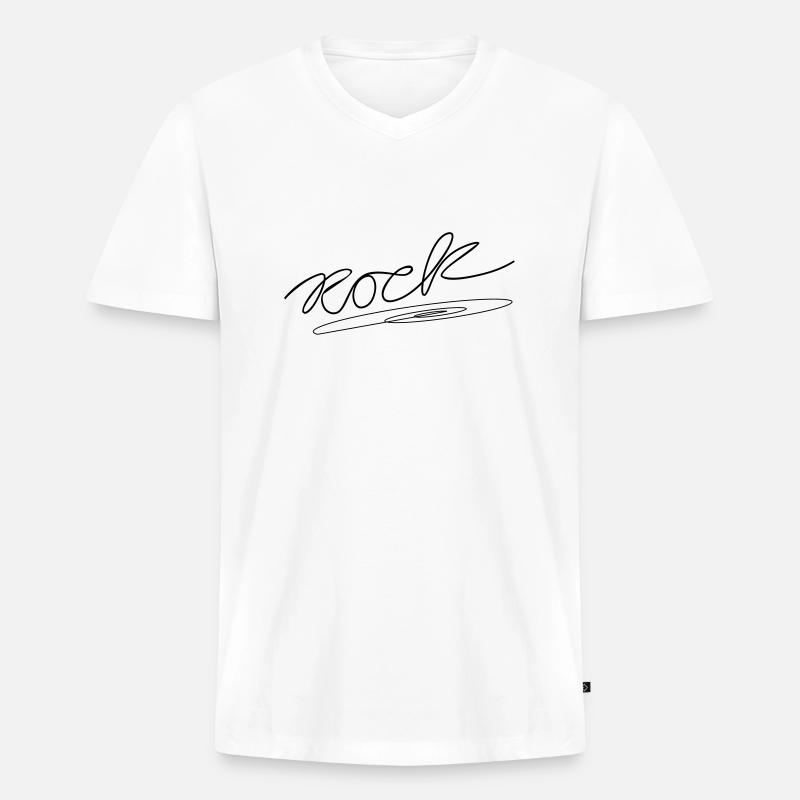 Felsen - Männer Premium Bio T-Shirt mit V-Ausschnitt - Weiß