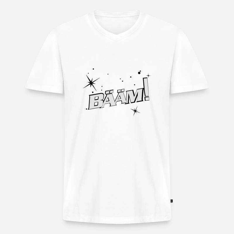 Superhero - Männer Premium Bio T-Shirt mit V-Ausschnitt - Weiß