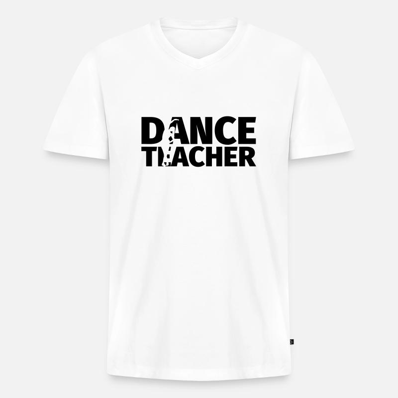 Tanzlehrer Tanzlehrerin - Männer Premium Bio T-Shirt mit V-Ausschnitt - Weiß