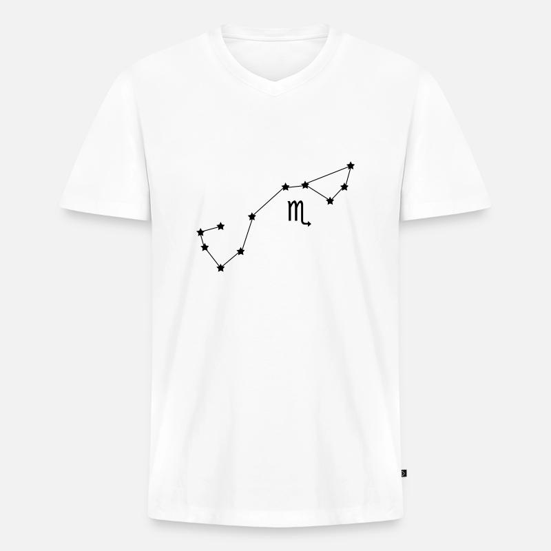 Sternbild Skorpion Sternzeichen - Männer Premium Bio T-Shirt mit V-Ausschnitt - Weiß