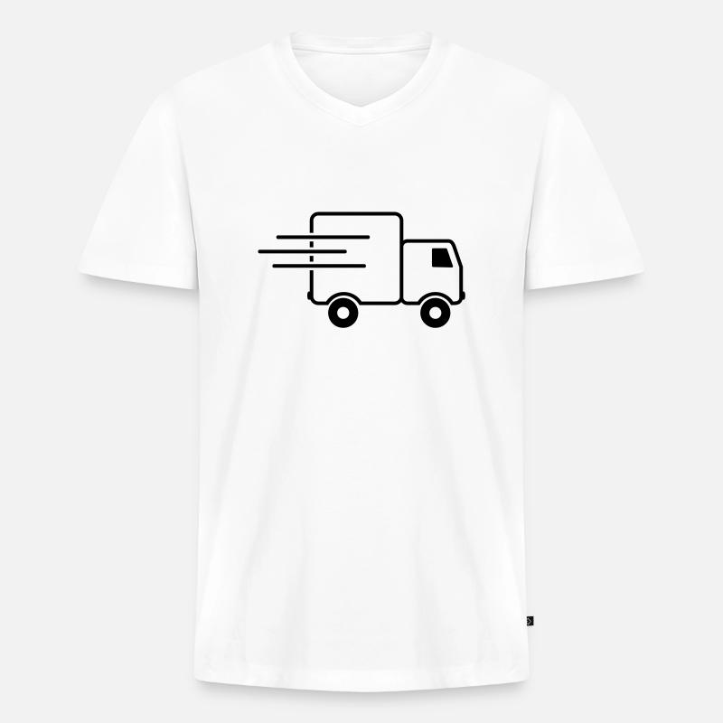 express-transporter / Schnelllaster (1c) - Männer Premium Bio T-Shirt mit V-Ausschnitt - Weiß