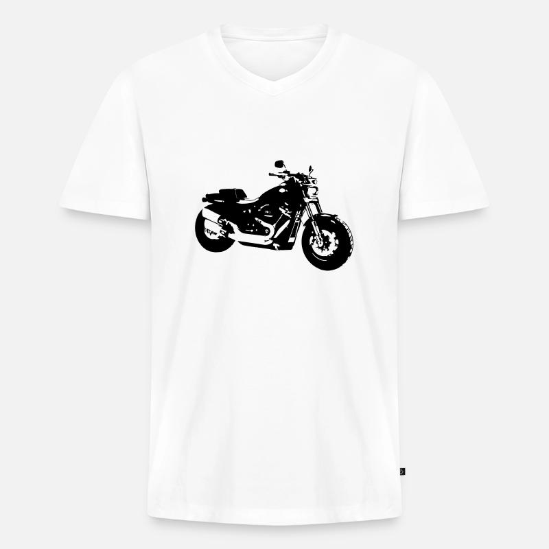 Davidson Fatbob 114 - Männer Premium Bio T-Shirt mit V-Ausschnitt - Weiß