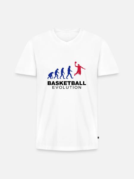 Basketball evolution - Men's Premium Organic T-shirt with V-neck - white