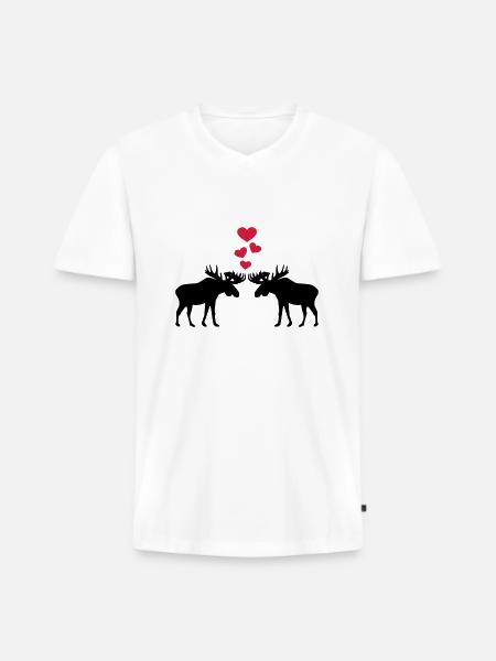 Elks - Men's Premium Organic T-shirt with V-neck - white