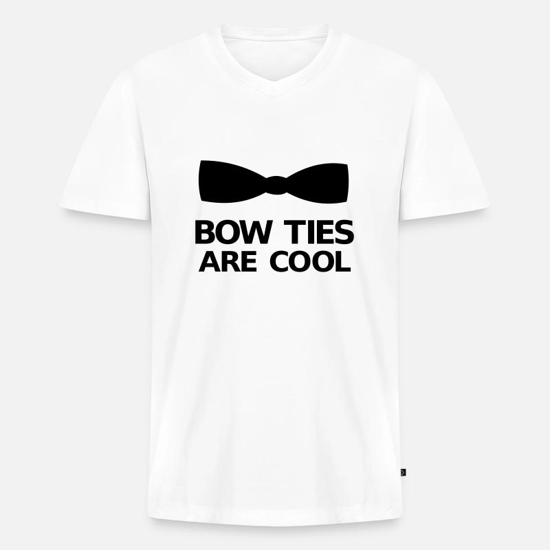 Bow Ties Are Cool - Männer Premium Bio T-Shirt mit V-Ausschnitt - Weiß