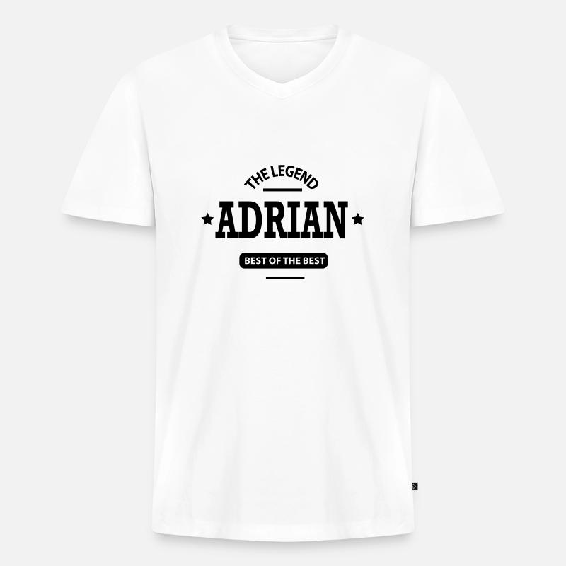 adrian - Männer Premium Bio T-Shirt mit V-Ausschnitt - Weiß