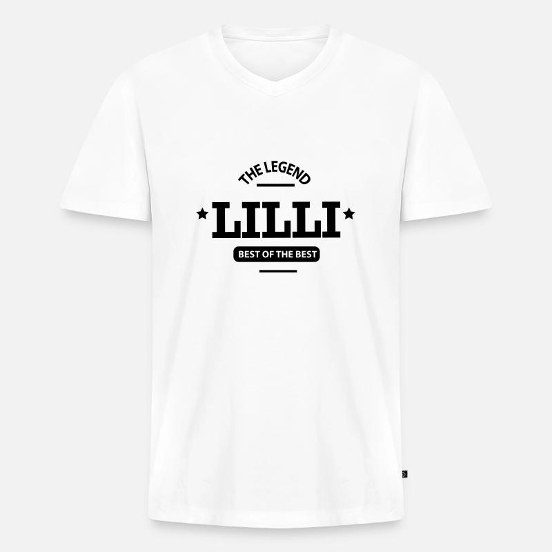 lilli - Männer Premium Bio T-Shirt mit V-Ausschnitt - Weiß