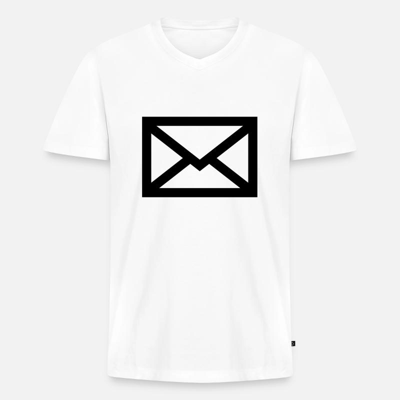 Brief - Männer Premium Bio T-Shirt mit V-Ausschnitt - Weiß