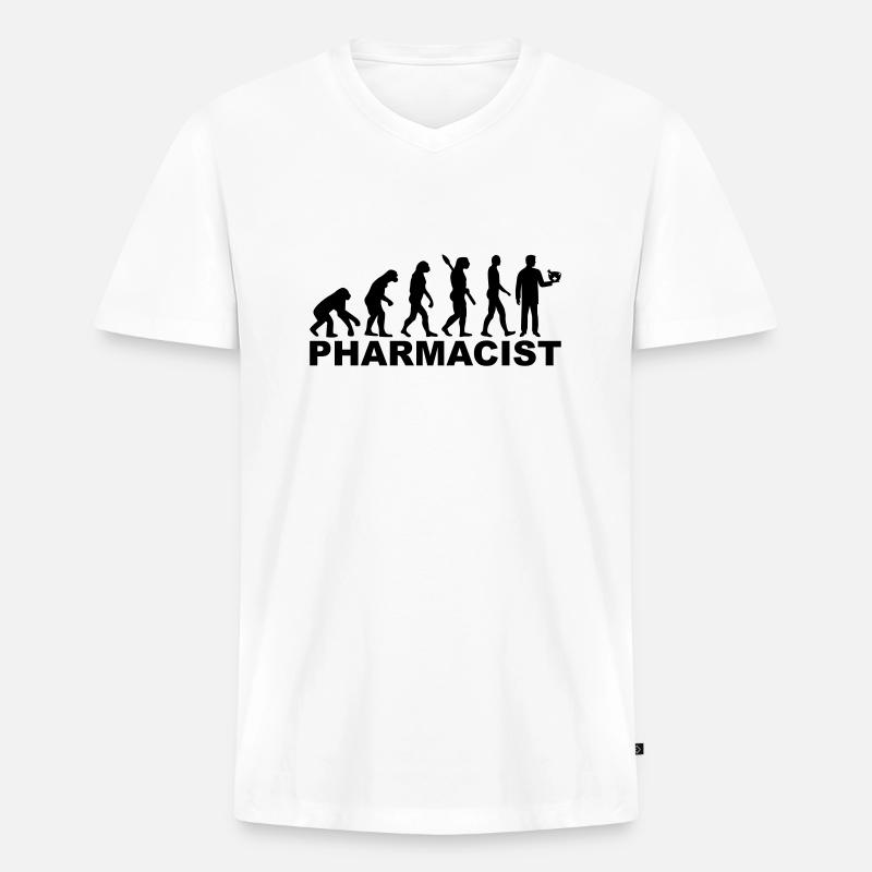 Apotheker - Männer Premium Bio T-Shirt mit V-Ausschnitt - Weiß