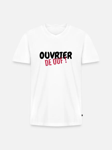 Maneuver / Builder / Manöver / Manoeuvre - Men's Premium Organic T-shirt with V-neck - white