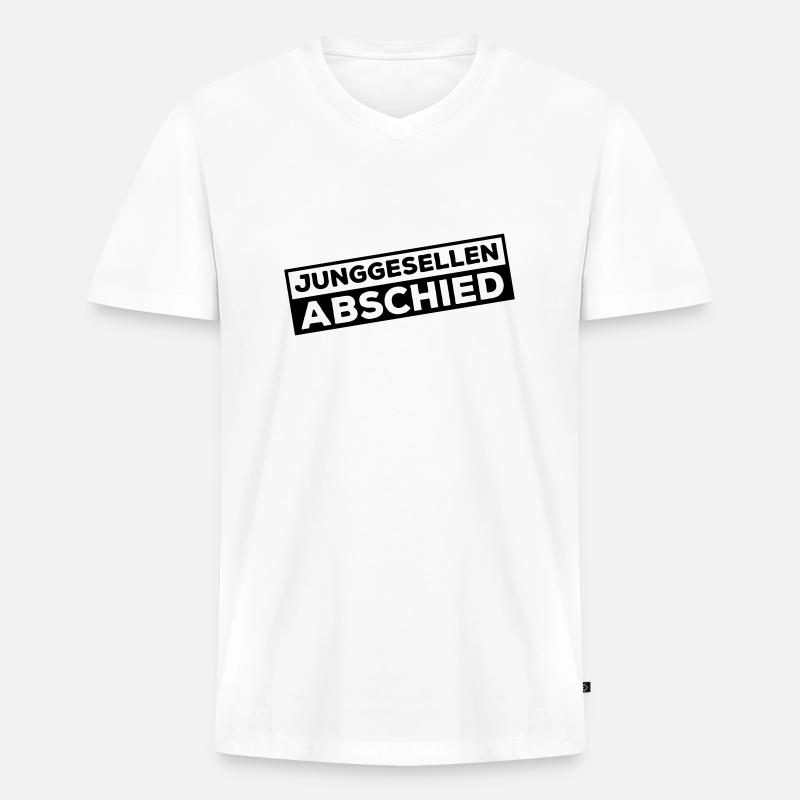 junggesellen abschied design - Männer Premium Bio T-Shirt mit V-Ausschnitt - Weiß