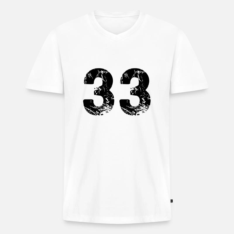 33 - Männer Premium Bio T-Shirt mit V-Ausschnitt - Weiß