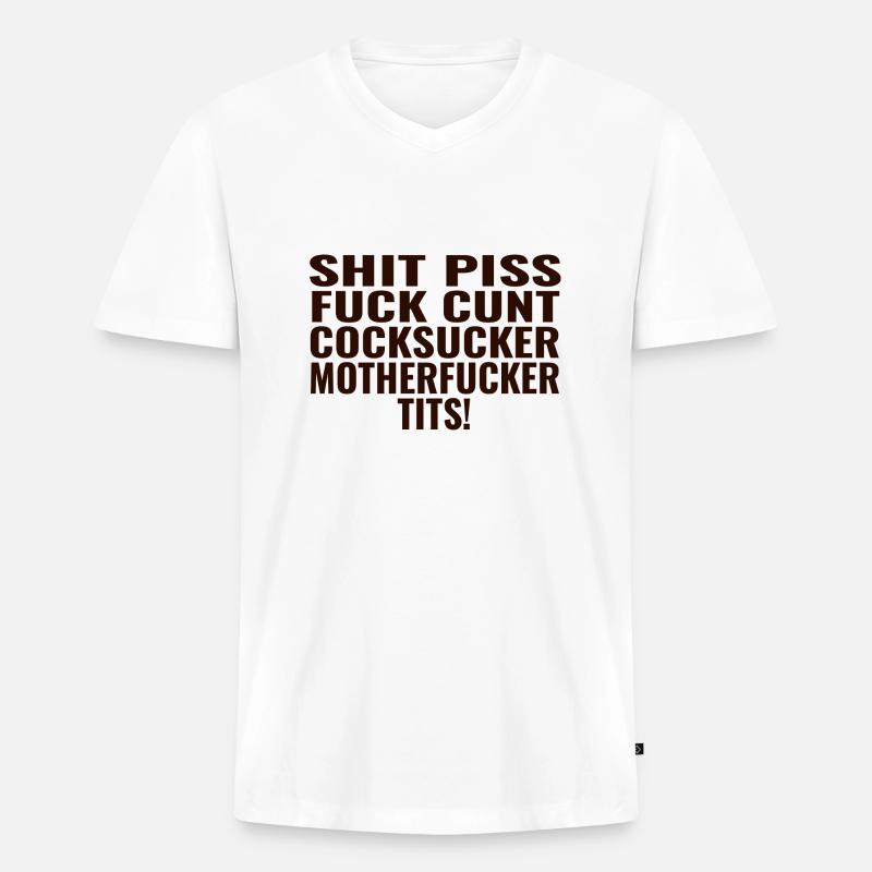 Verbotene Wörter - Männer Premium Bio T-Shirt mit V-Ausschnitt - Weiß