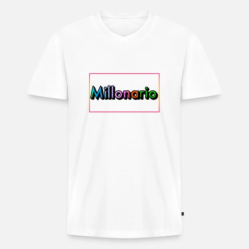 201436 - Männer Premium Bio T-Shirt mit V-Ausschnitt - Weiß