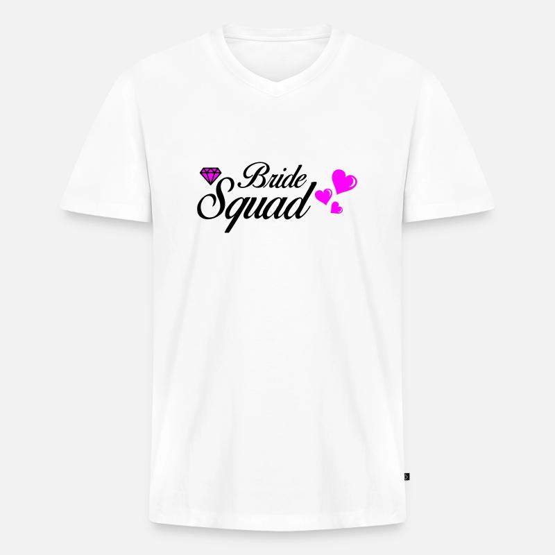 bride squad 02 - Männer Premium Bio T-Shirt mit V-Ausschnitt - Weiß