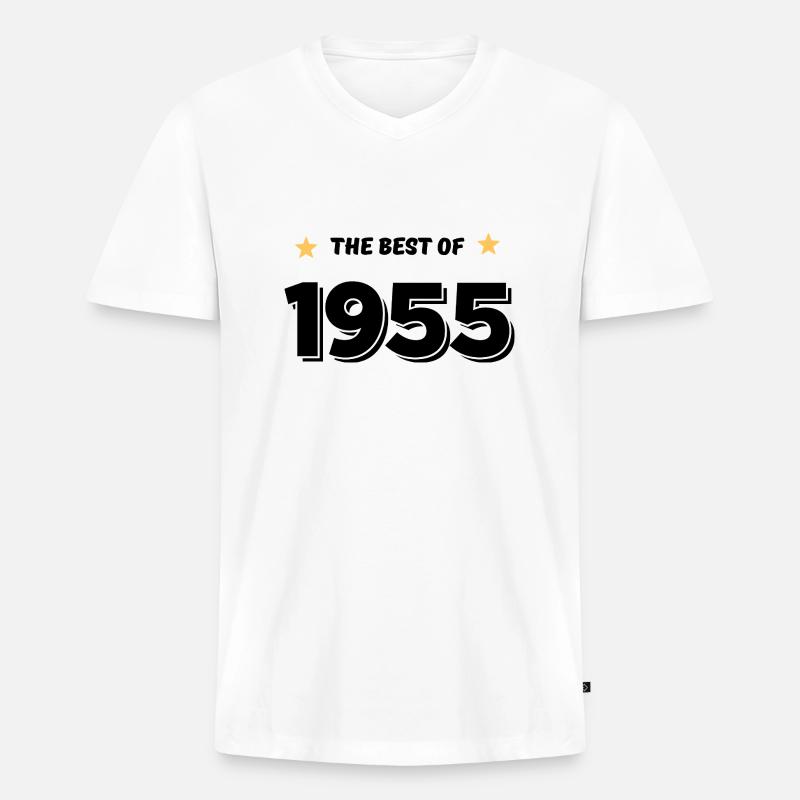 Das Beste von 1955 - Männer Premium Bio T-Shirt mit V-Ausschnitt - Weiß