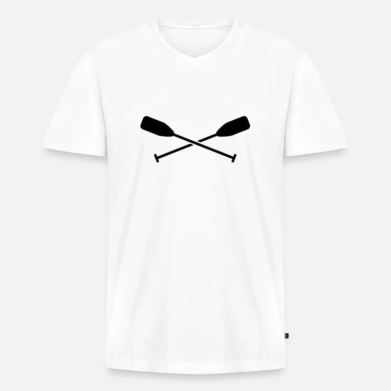 Canoing - Männer Premium Bio T-Shirt mit V-Ausschnitt - Weiß