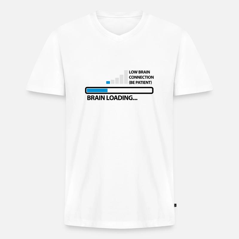low_brain_connetion_loading_3c - Männer Premium Bio T-Shirt mit V-Ausschnitt - Weiß