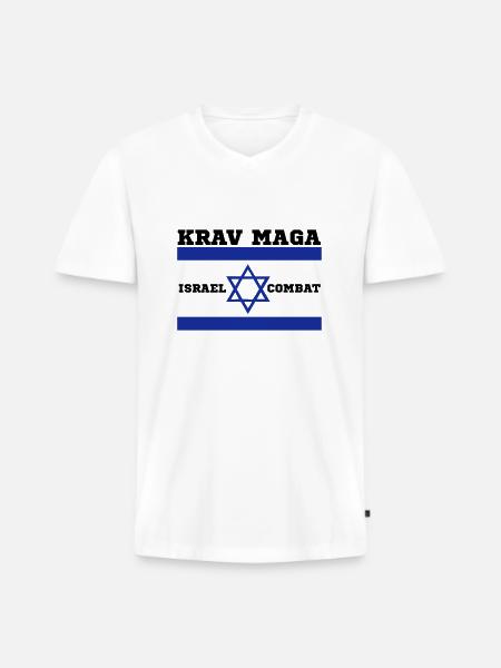 Krav Maga - Men's Premium Organic T-shirt with V-neck - white