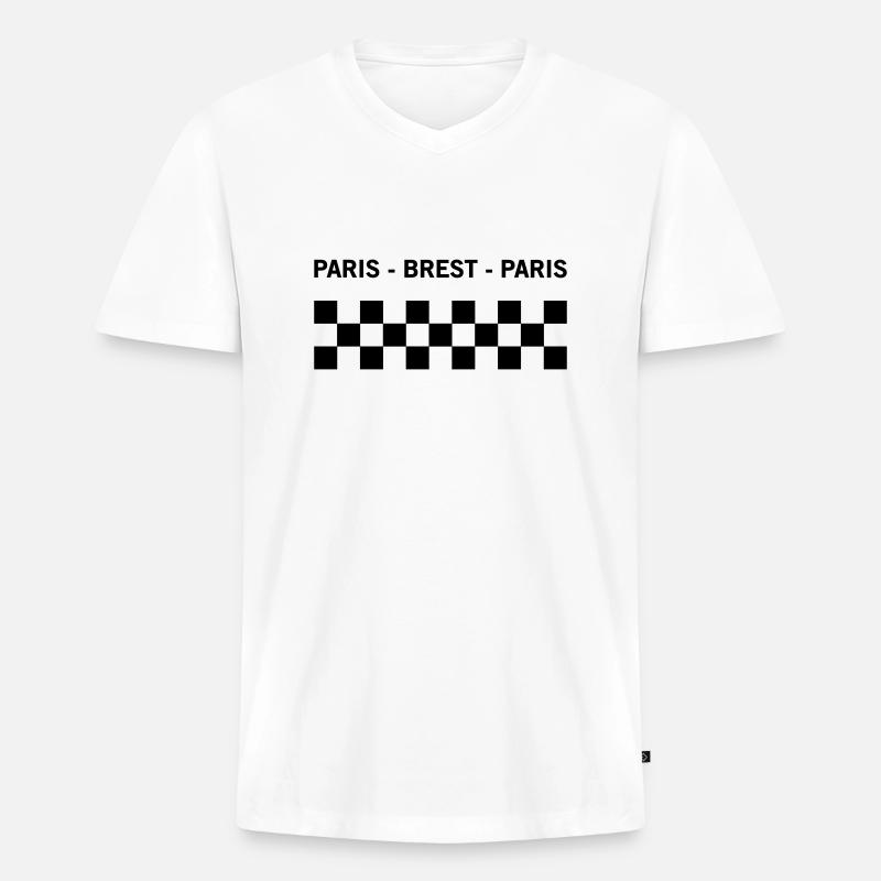 Paris Brest Paris - Männer Premium Bio T-Shirt mit V-Ausschnitt - Weiß