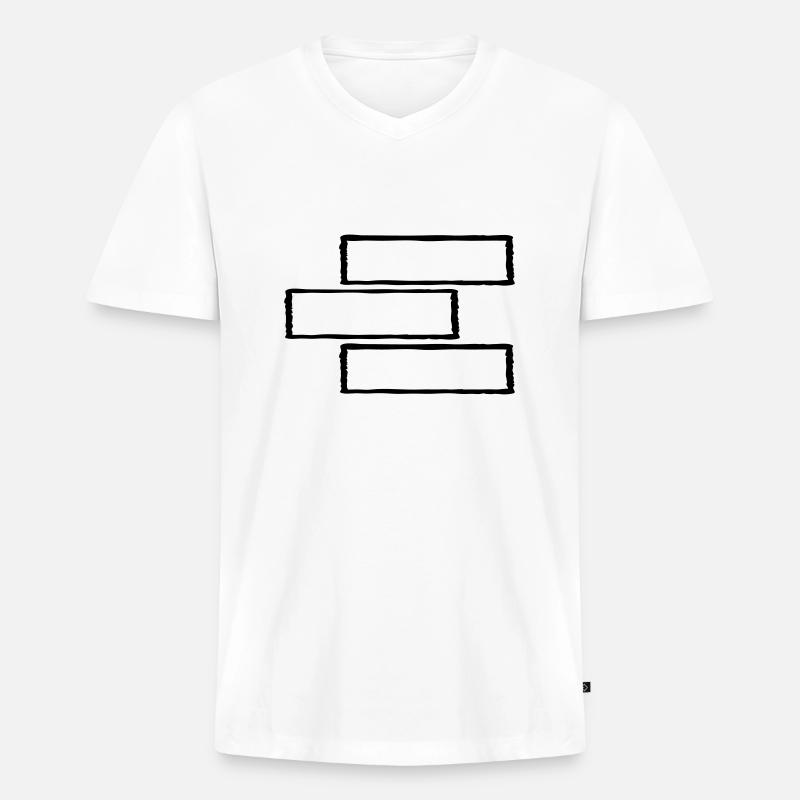 3 rectangular frame - Men's Premium Organic T-shirt with V-neck - white
