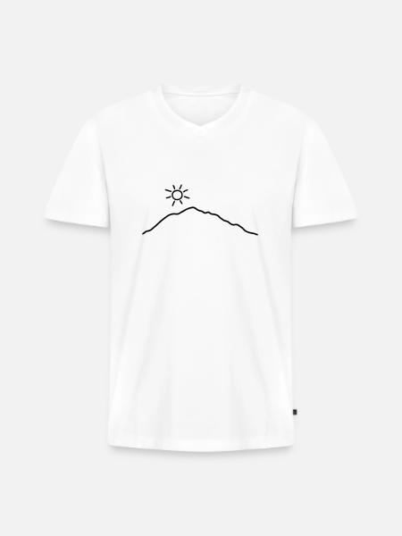 Berge und Sonne - Männer Premium Bio T-Shirt mit V-Ausschnitt - Weiß
