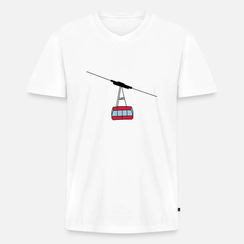 Gondel - Männer Premium Bio T-Shirt mit V-Ausschnitt - Weiß