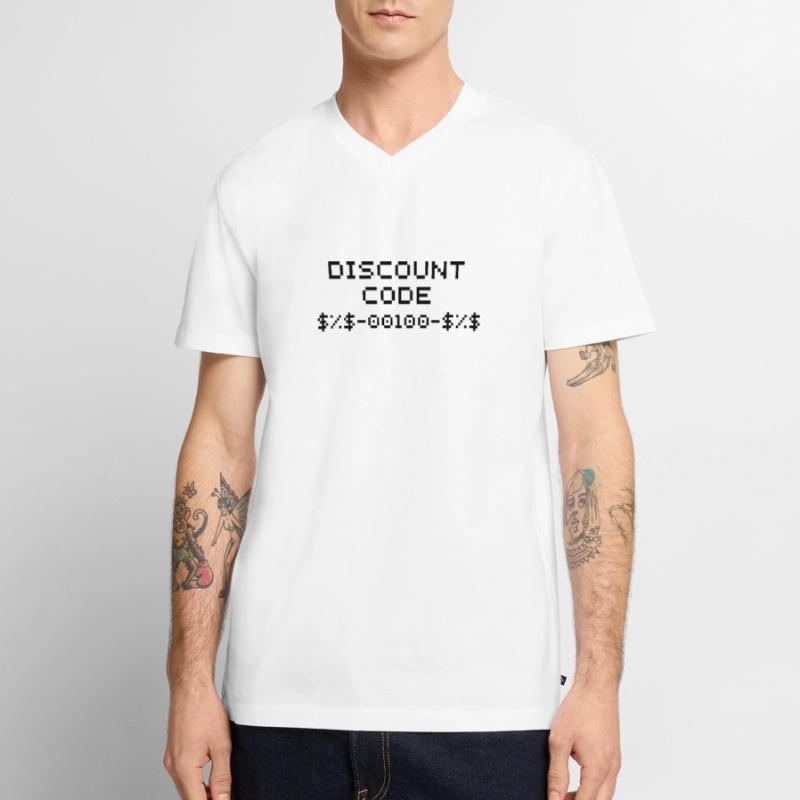 Code de réduction/code de rabais T-shirt encolure en V Premium bio Homme