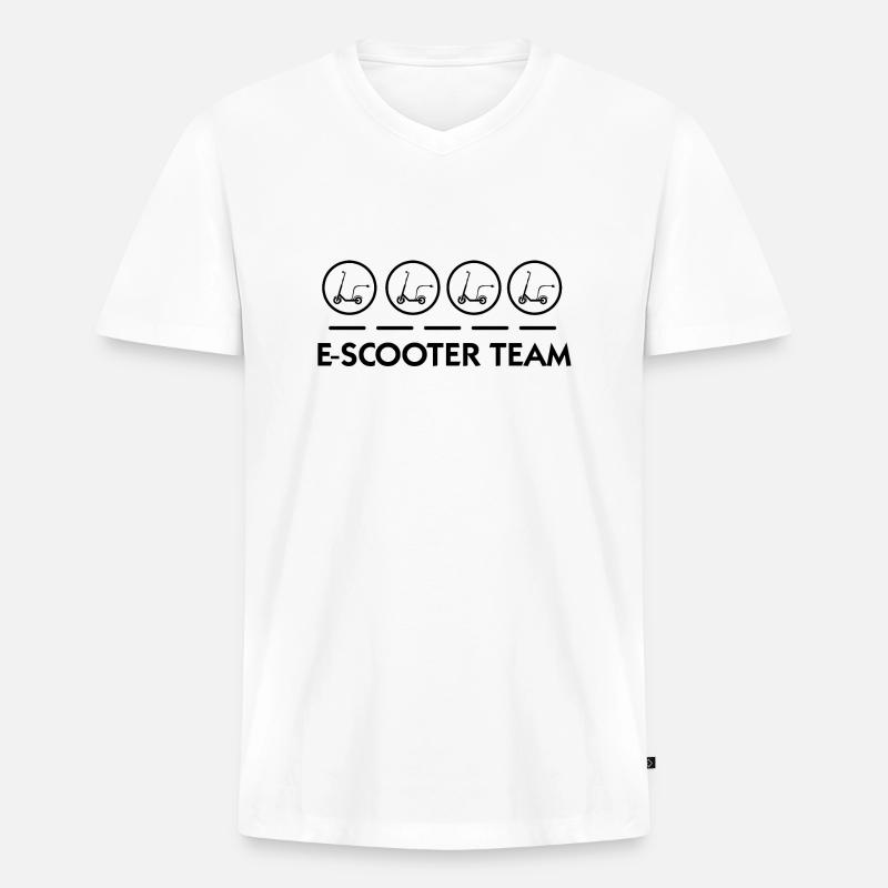E-Scooter E-Roller Scooter - Männer Premium Bio T-Shirt mit V-Ausschnitt - Weiß