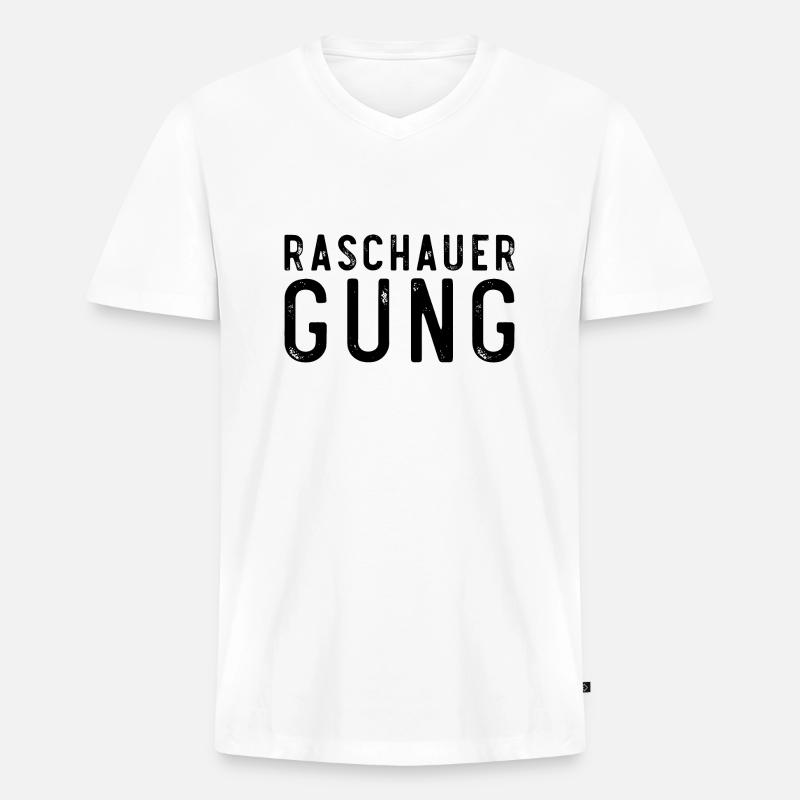 Raschauer Gung - Männer Premium Bio T-Shirt mit V-Ausschnitt - Weiß