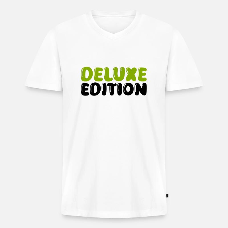 deluxe edition - Männer Premium Bio T-Shirt mit V-Ausschnitt - Weiß