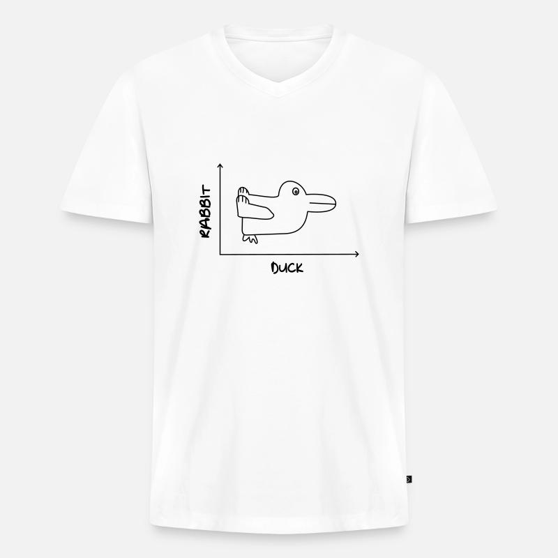 Duck'n Rabbit - Männer Premium Bio T-Shirt mit V-Ausschnitt - Weiß