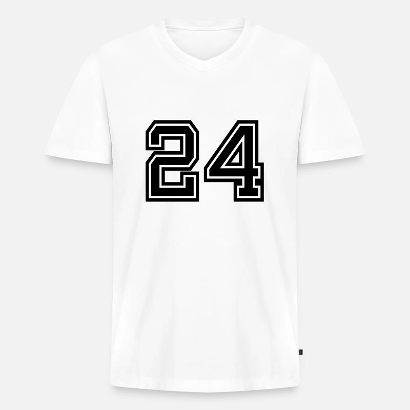 24 - Männer Premium Bio T-Shirt mit V-Ausschnitt - Weiß