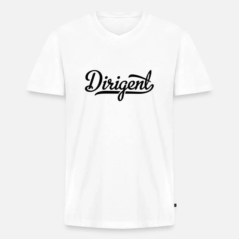 Dirigent - Männer Premium Bio T-Shirt mit V-Ausschnitt - Weiß