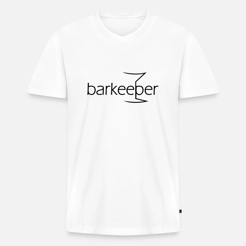 barkeeper (e, 1c) - Männer Premium Bio T-Shirt mit V-Ausschnitt - Weiß