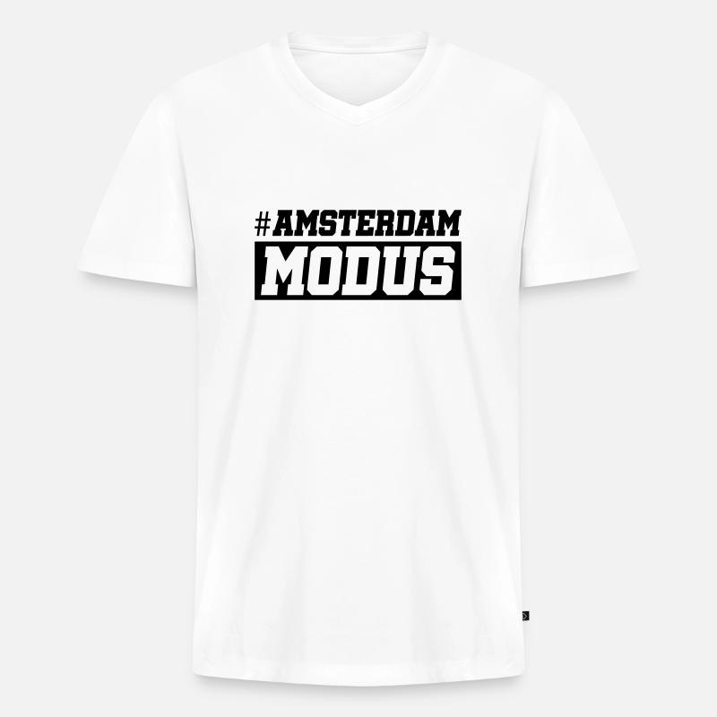 amsterdam modus design - Männer Premium Bio T-Shirt mit V-Ausschnitt - Weiß