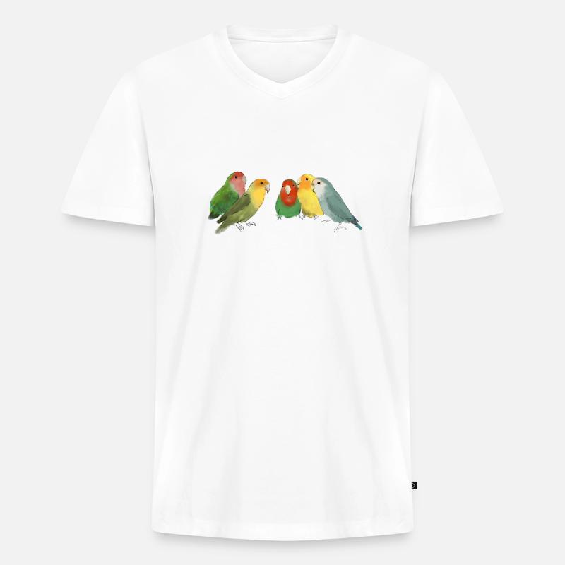 Rosenköpfchen - Männer Premium Bio T-Shirt mit V-Ausschnitt - Weiß