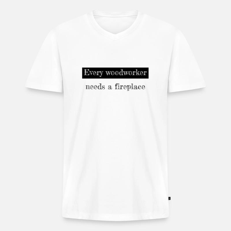 cabinetmaker apprentice carpenter plumber - Männer Premium Bio T-Shirt mit V-Ausschnitt - Weiß