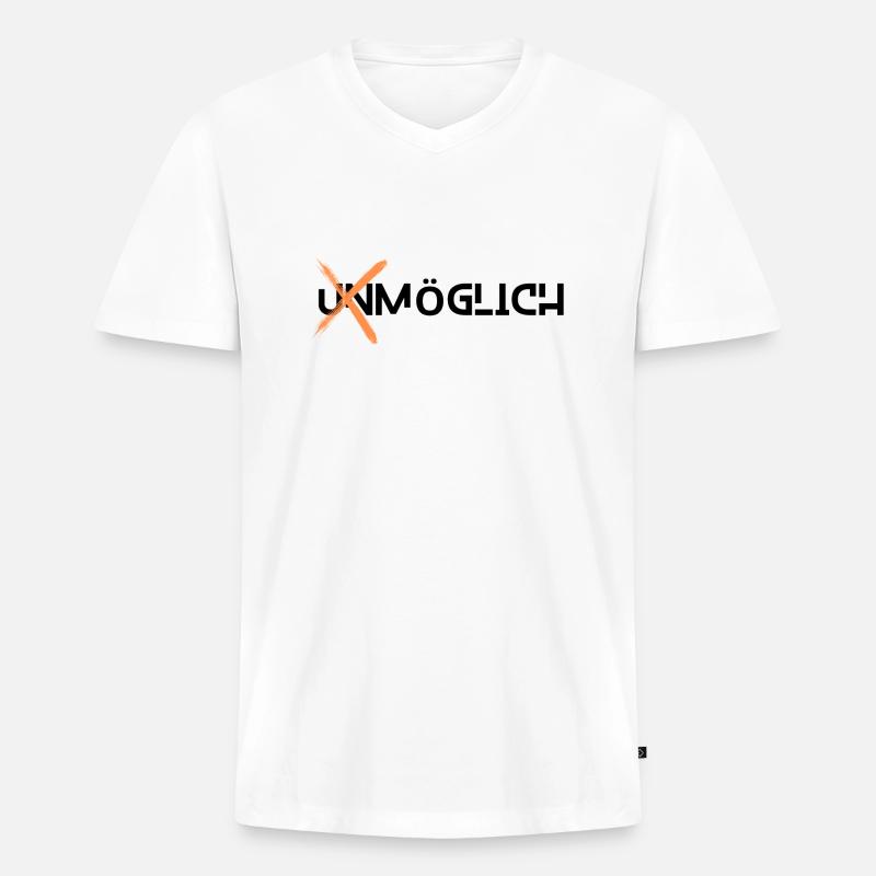 Mach das Unmögliche möglich! - Männer Premium Bio T-Shirt mit V-Ausschnitt - Weiß