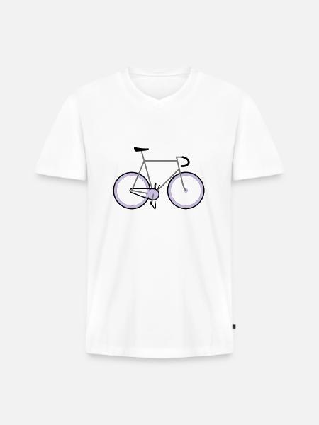 Fixie - T-shirt encolure en V Premium bio Homme - blanc