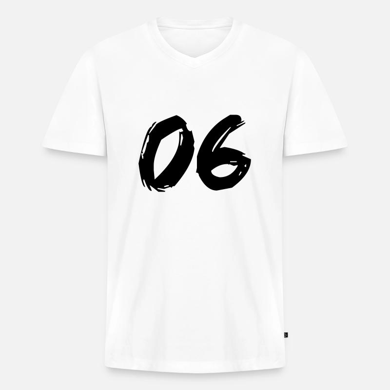 Brushed 06 - Männer Premium Bio T-Shirt mit V-Ausschnitt - Weiß