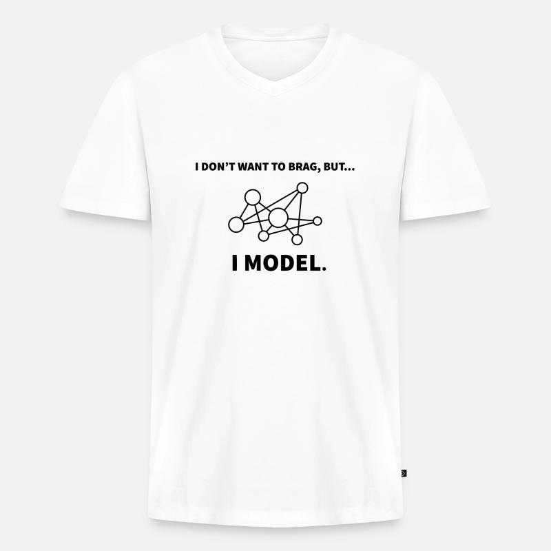 Model Datenwissenschaft Informatik Geschenk - Männer Premium Bio T-Shirt mit V-Ausschnitt - Weiß