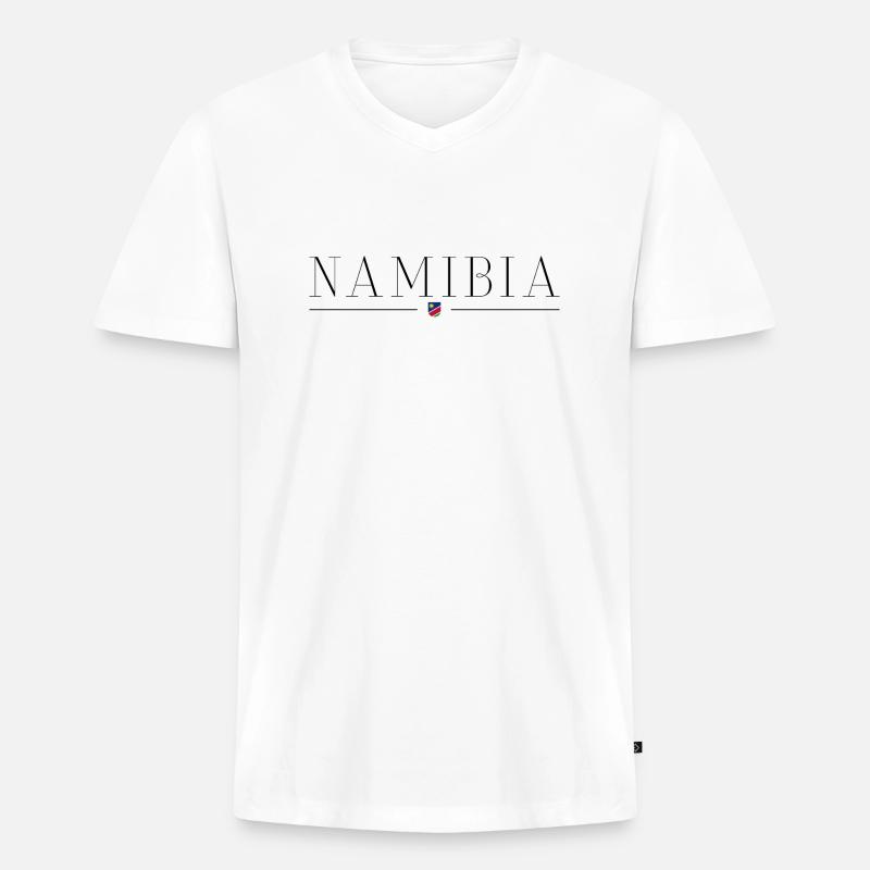 Ich liebe Namibia - Männer Premium Bio T-Shirt mit V-Ausschnitt - Weiß